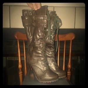 Brown calf high  boots